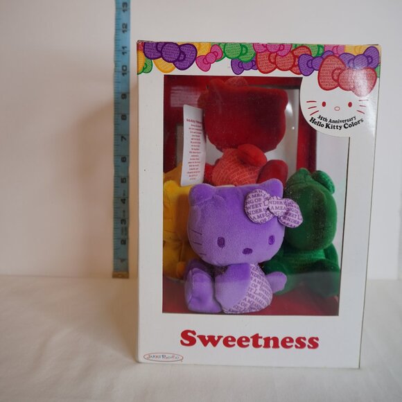 Rare Hello Kitty Colors 35th Anniversary Plushie Plush Set 2009 Sanrio 5 Colors - Picture 5 of 6